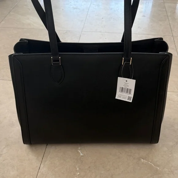 NWT - Kate Spade Outlet Saffiano Large Black Laptop Tote (gold hardware) - Picture 5 of 8
